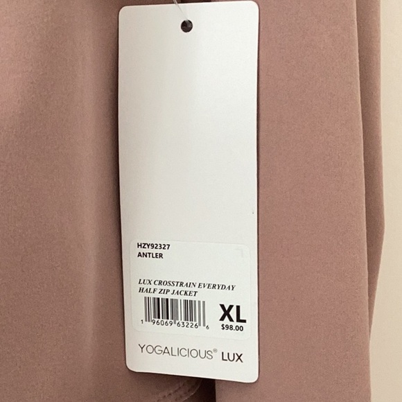 YogaLicious  Lux NWT Crosstrain Everyday Half Zip Jacket Color Antler XL - Picture 6 of 7